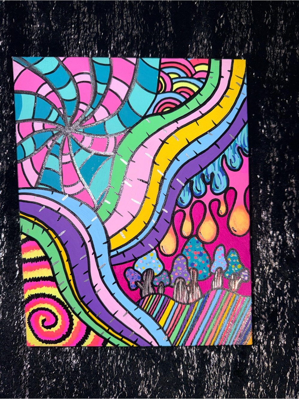 Vibrant Abstract Psychedelic Wall Art - Multicolor